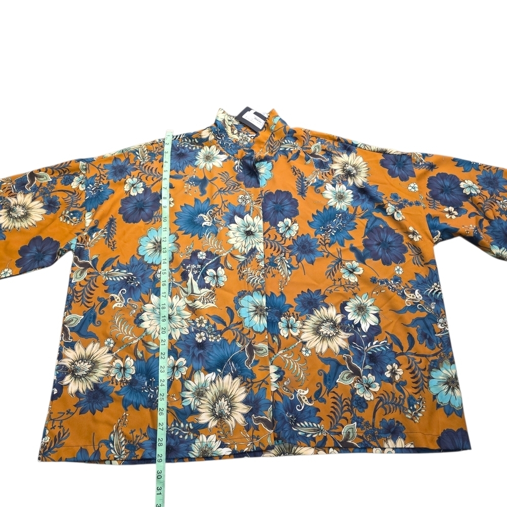 Bryn Walker Floral Oversized Blouse Artsy Lagenlook Made USA - Picture 7 of 11
